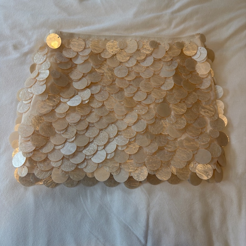 White Fox Ariel Sequin Mini Skirt - Picture 3 of 4